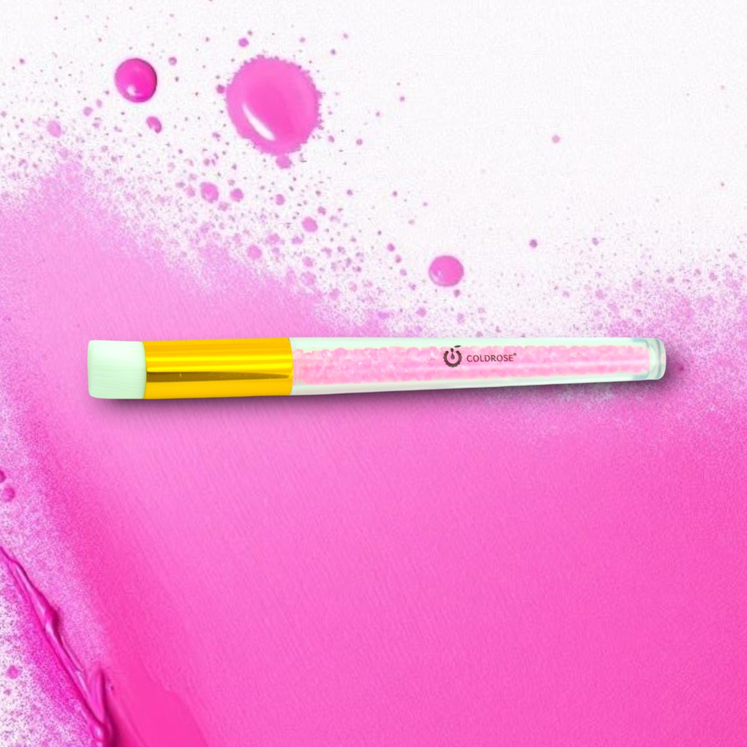 CEPILLO LIMPIA PESTAÑAS MANGO STRASS ROSA X UNI